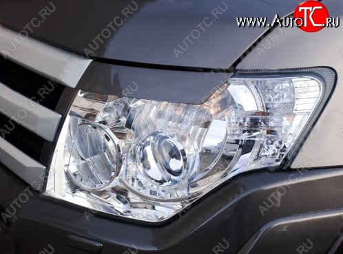 1 149 р. Реснички на фары Tuning-Sport  Mitsubishi Pajero ( 4 V90,  4 V80) (2006-2015) дорестайлинг, дорестайлинг, 1-ый рестайлинг, 3 дв. 1-ый рестайлинг (Неокрашенные)  с доставкой в г. Горно‑Алтайск