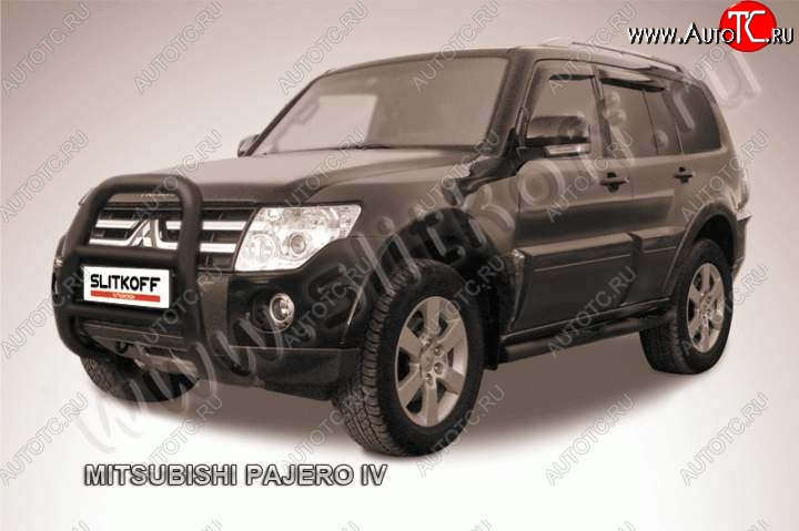 29 999 р. Кенгурятник d76 высокий Mitsubishi Pajero 4 V80 дорестайлинг (2006-2011) (Цвет: серебристый)  с доставкой в г. Горно‑Алтайск