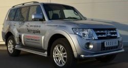 17 599 р. Одинарная защита переднего бампера диаметром 76 мм SLITKOFF  Mitsubishi Pajero ( 4 V90,  4 V80) (2011-2015) 1-ый рестайлинг, 3 дв. 1-ый рестайлинг  с доставкой в г. Горно‑Алтайск. Увеличить фотографию 4