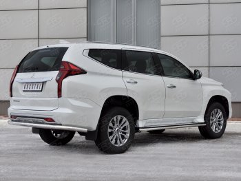 17 499 р. Защита заднего бампера SLITKOFF (Ø63 мм секции, нержавейка) Mitsubishi Pajero Sport QF рестайлинг (2019-2022)  с доставкой в г. Горно‑Алтайск. Увеличить фотографию 3