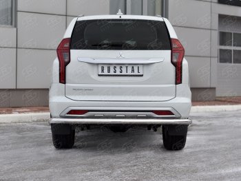 17 499 р. Защита заднего бампера SLITKOFF (Ø63 мм секции, нержавейка) Mitsubishi Pajero Sport QF рестайлинг (2019-2022)  с доставкой в г. Горно‑Алтайск. Увеличить фотографию 2