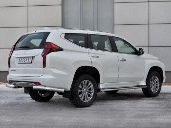 17 699 р. Защита заднего бампера (Ø76 мм уголки, нержавейка) Mitsubishi Pajero Sport QF рестайлинг (2019-2022)  с доставкой в г. Горно‑Алтайск. Увеличить фотографию 1