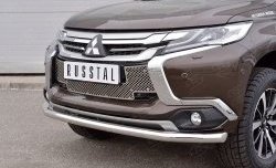 3 749 р. Защитная решётка в воздуховод бампера Berkut (нержавейка) Mitsubishi Pajero Sport QE дорестайлинг (2015-2021)  с доставкой в г. Горно‑Алтайск. Увеличить фотографию 2