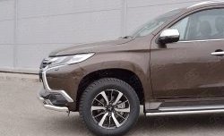 18 449 р. Защита переднего бампера (2 трубыØ63 мм, нержавейка) SLITKOFF  Mitsubishi Pajero Sport  QE (2015-2021) дорестайлинг  с доставкой в г. Горно‑Алтайск. Увеличить фотографию 4