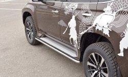 17 299 р. Защита порогов из круглой трубы диаметром 42 мм SLITKOFF Mitsubishi Pajero Sport QE дорестайлинг (2015-2021)  с доставкой в г. Горно‑Алтайск. Увеличить фотографию 3