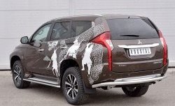 16 899 р. Защита заднего бампера (Ø63 мм, нержавейка) SLITKOFF Mitsubishi Pajero Sport QE дорестайлинг (2015-2021)  с доставкой в г. Горно‑Алтайск. Увеличить фотографию 2