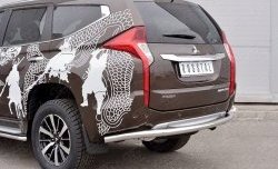 16 899 р. Защита заднего бампера (Ø63 мм, нержавейка) SLITKOFF Mitsubishi Pajero Sport QE дорестайлинг (2015-2021)  с доставкой в г. Горно‑Алтайск. Увеличить фотографию 4