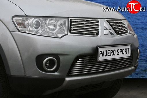 5 399 р. Декоративная вставка решетки радиатора Berkut Mitsubishi Pajero Sport PB дорестайлинг (2008-2013)  с доставкой в г. Горно‑Алтайск