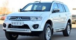 17 999 р. Защита переднего бампера (2 трубыØ76 и 42 мм, нержавейка) SLITKOFF  Mitsubishi Pajero Sport  PB (2013-2017) рестайлинг  с доставкой в г. Горно‑Алтайск. Увеличить фотографию 4