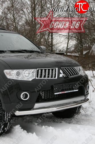 10 349 р. Защита переднего бампера одинарная Souz-96 (d60)  Mitsubishi Pajero Sport  PB (2008-2013) дорестайлинг  с доставкой в г. Горно‑Алтайск