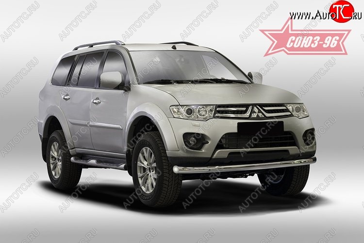 11 654 р. Защита переднего бампера одинарная Souz-96 (d76) Mitsubishi Pajero Sport PB дорестайлинг (2008-2013)  с доставкой в г. Горно‑Алтайск