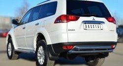 16 999 р. Защита заднего бампера (2 трубы Ø63 мм, нержавейка) SLITKOFF  Mitsubishi Pajero Sport  PB (2013-2017) рестайлинг  с доставкой в г. Горно‑Алтайск. Увеличить фотографию 4