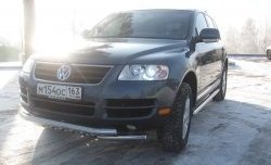 14 249 р. Двойная Защита переднего бампера Metall Design Volkswagen Touareg GP дорестайлинг (2002-2007)  с доставкой в г. Горно‑Алтайск. Увеличить фотографию 2