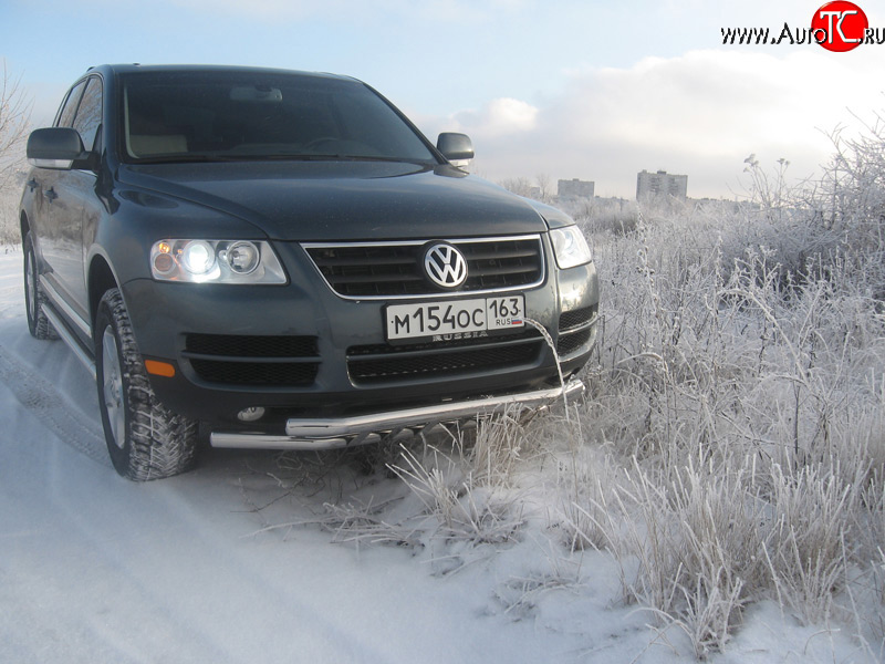 14 249 р. Двойная Защита переднего бампера Metall Design Volkswagen Touareg GP дорестайлинг (2002-2007)  с доставкой в г. Горно‑Алтайск