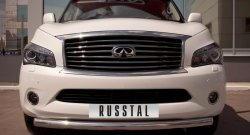 16 899 р. Одинарная защита переднего бампера SLITKOFF диаметром 76 мм  INFINITI QX56  Z62 (2010-2013)  с доставкой в г. Горно‑Алтайск. Увеличить фотографию 2