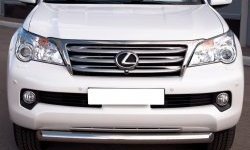 Одинарная защита переднего бампера SLITKOFF 76 мм Lexus GX460 J150 дорестайлинг (2009-2013)