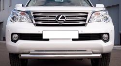 20 999 р. Защита переднего бампера (2 трубыØ76 и 42 мм, нержавейка) SLITKOFF Lexus GX460 J150 дорестайлинг (2009-2013)  с доставкой в г. Горно‑Алтайск. Увеличить фотографию 2