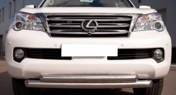 26 999 р. Защита переднего бампера (2 трубыØ76 и 63 мм, нержавейка) SLITKOFF Lexus GX460 J150 дорестайлинг (2009-2013)  с доставкой в г. Горно‑Алтайск. Увеличить фотографию 2