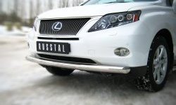 Одинарная защита переднего бампера SLITKOFF диаметром 76 мм Lexus RX450H AL10 дорестайлинг (2009-2012)