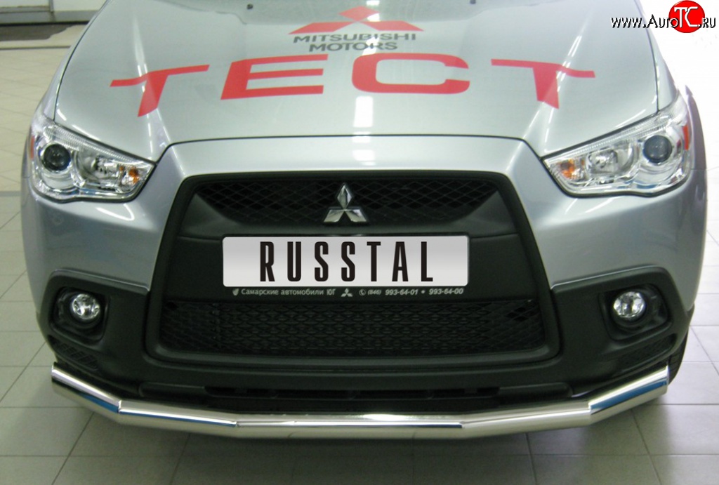 15 299 р. Одинарная защита переднего бампера SLITKOFF диаметром 63 мм  Mitsubishi ASX (2010-2012) дорестайлинг  с доставкой в г. Горно‑Алтайск