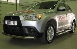 15 299 р. Одинарная защита переднего бампера SLITKOFF диаметром 63 мм  Mitsubishi ASX (2010-2012) дорестайлинг  с доставкой в г. Горно‑Алтайск. Увеличить фотографию 3