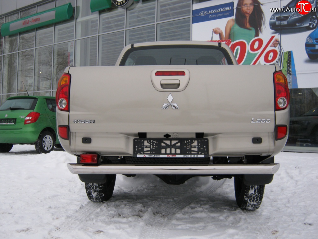 16 899 р. Защита заднего бампера (Ø76 мм, нержавейка) SLITKOFF Mitsubishi L200 5 KK,KL рестайлинг (2018-2022)  с доставкой в г. Горно‑Алтайск