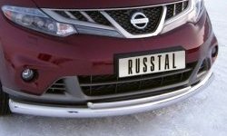 Защита переднего бампера (2 трубыØ76 и 42 мм, нержавейка) SLITKOFF Nissan Murano 2 Z51 рестайлинг (2010-2016)