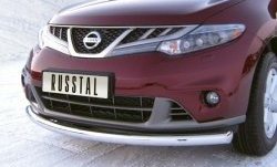 Одинарная защита переднего бампера Russtal диаметром 63 мм Nissan Murano 2 Z51 рестайлинг (2010-2016)