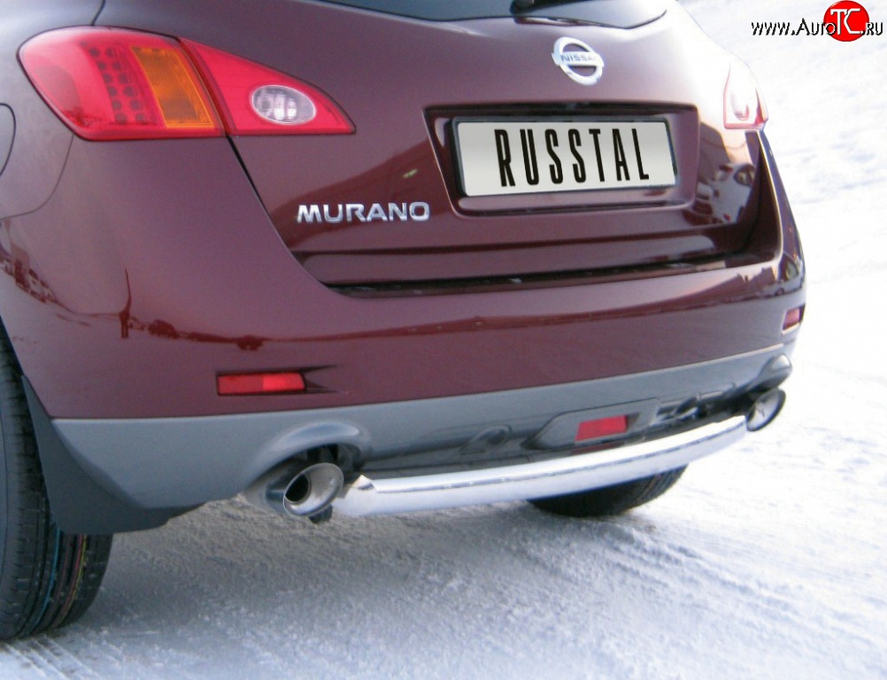 16 899 р. Защита заднего бампера (Ø63 мм, нержавейка) SLITKOFF  Nissan Murano  2 Z51 (2008-2011) дорестайлинг  с доставкой в г. Горно‑Алтайск