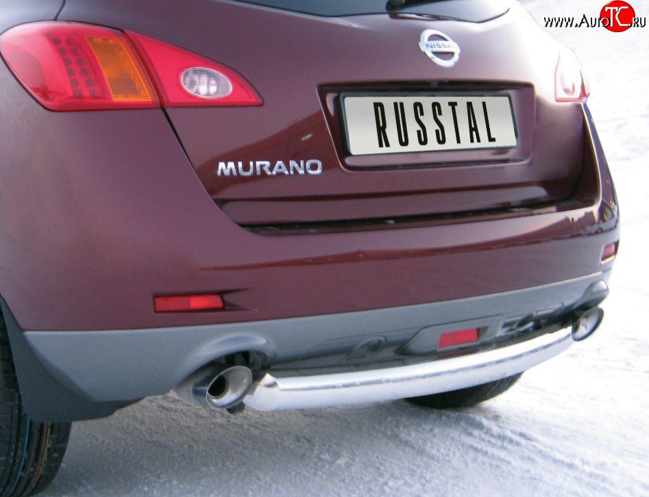 15 899 р. Защита заднего бампера (Ø76 мм, нержавейка) SLITKOFF  Nissan Murano  2 Z51 (2008-2011) дорестайлинг  с доставкой в г. Горно‑Алтайск