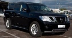 13 849 р. Защита порогов Russtal из круглой трубы диаметром 42 мм Nissan Patrol 6 Y62 дорестайлинг (2010-2014) (Защита порогов с со скосами на торцах (вариант 1))  с доставкой в г. Горно‑Алтайск. Увеличить фотографию 5