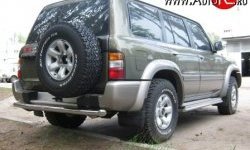 16 899 р. Защита заднего бампера (Ø76 мм, нержавейка) SLITKOFF Nissan Patrol 5 Y61 дорестайлинг (1997-2001)  с доставкой в г. Горно‑Алтайск. Увеличить фотографию 2