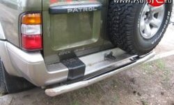 16 899 р. Защита заднего бампера (Ø76 мм, нержавейка) SLITKOFF Nissan Patrol 5 Y61 дорестайлинг (1997-2001)  с доставкой в г. Горно‑Алтайск. Увеличить фотографию 3