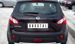 18 299 р. Защита заднего бампера (Ø63 и 42 мм, нержавейка) SLITKOFF  Nissan Qashqai  1 (2010-2013) J10 рестайлинг (полированная нержавейка)  с доставкой в г. Горно‑Алтайск. Увеличить фотографию 2