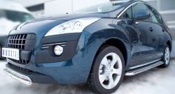 14 499 р. Защита переднего бампера (Ø 42 мм, нержавейка) SLITKOFF Peugeot 3008 дорестайлинг (2009-2013)  с доставкой в г. Горно‑Алтайск. Увеличить фотографию 3