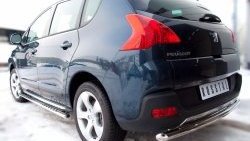 13 449 р. Защита заднего бампера (Ø63 мм, нержавейка) SLITKOFF Peugeot 3008 дорестайлинг (2009-2013)  с доставкой в г. Горно‑Алтайск. Увеличить фотографию 2