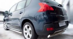 14 849 р. Защита порогов Russtal из круглой трубы диаметром 63 мм Peugeot 3008 рестайлинг (2013-2017) (Защита порогов с со скосами на торцах (вариант 1))  с доставкой в г. Горно‑Алтайск. Увеличить фотографию 3