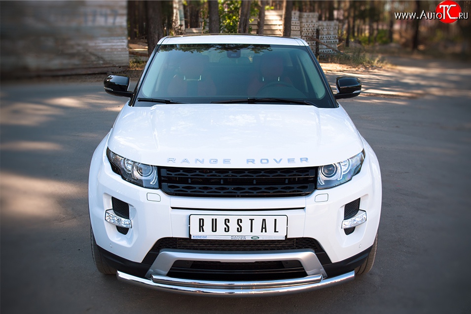 20 999 р. Защита переднего бампера (Dynamic, 2 трубыØ63 и 42 мм, нержавейка) SLITKOFF Land Rover Range Rover Evoque 1 L538 дорестайлинг 5 дв. (2011-2015)  с доставкой в г. Горно‑Алтайск