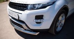 21 649 р. Защита переднего бампера (2 трубыØ76 и 42 мм, нержавейка) SLITKOFF Land Rover Range Rover Evoque 1 L538 дорестайлинг 5 дв. (2011-2015)  с доставкой в г. Горно‑Алтайск. Увеличить фотографию 3