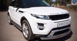 22 099 р. Защита переднего бампера (2 трубыØ76 и 42 мм, нержавейка) SLITKOFF  Land Rover Range Rover Evoque  1 L538 (2011-2015) дорестайлинг 3 дв., дорестайлинг 5 дв.  с доставкой в г. Горно‑Алтайск. Увеличить фотографию 2