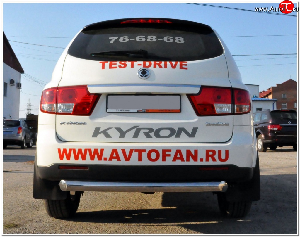 19 299 р. Защита заднего бампера (Ø76 мм, нержавейка) SLITKOFF  SSANGYONG Kyron (2005-2007) дорестайлинг  с доставкой в г. Горно‑Алтайск