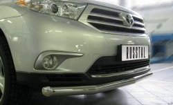 20 999 р. Одинарная защита переднего бампера SLITKOFF 76 мм Toyota Highlander XU40 рестайлинг (2010-2013)  с доставкой в г. Горно‑Алтайск. Увеличить фотографию 2