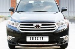 11 599 р. Защита переднего бампера (Ø75х42 мм, нержавейка) Russtal Toyota Highlander XU40 рестайлинг (2010-2013)  с доставкой в г. Горно‑Алтайск. Увеличить фотографию 2