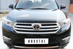 11 599 р. Защита переднего бампера (Ø75х42 мм, нержавейка) Russtal Toyota Highlander XU40 рестайлинг (2010-2013)  с доставкой в г. Горно‑Алтайск. Увеличить фотографию 4