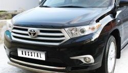 11 599 р. Защита переднего бампера (Ø75х42 мм, нержавейка) Russtal Toyota Highlander XU40 рестайлинг (2010-2013)  с доставкой в г. Горно‑Алтайск. Увеличить фотографию 5