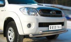 17 299 р. Защита переднего бампера (2 трубыØ63 мм, нержавейка) SLITKOFF  Toyota Hilux  AN10,AN20 (2008-2011) 1-ый рестайлинг  с доставкой в г. Горно‑Алтайск. Увеличить фотографию 2