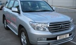 27 999 р. Защита переднего бампера (2 трубыØ76 и 42 мм, нержавейка) SLITKOFF Toyota Land Cruiser 200 дорестайлинг (2007-2012)  с доставкой в г. Горно‑Алтайск. Увеличить фотографию 2