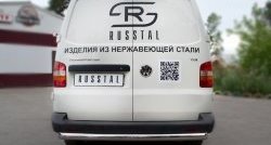 18 399 р. Защита заднего бампера (Ø76 мм, нержавейка) SLITKOFF Volkswagen Transporter T5 дорестайлинг (2003-2009)  с доставкой в г. Горно‑Алтайск. Увеличить фотографию 4