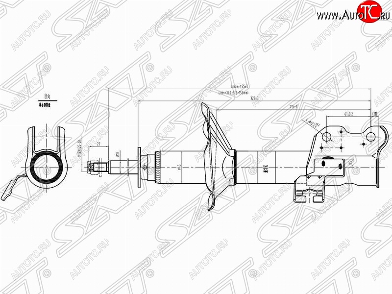 3 799 р. Правый амортизатор передний SAT  Nissan 100NX (1990-1996)  с доставкой в г. Горно‑Алтайск