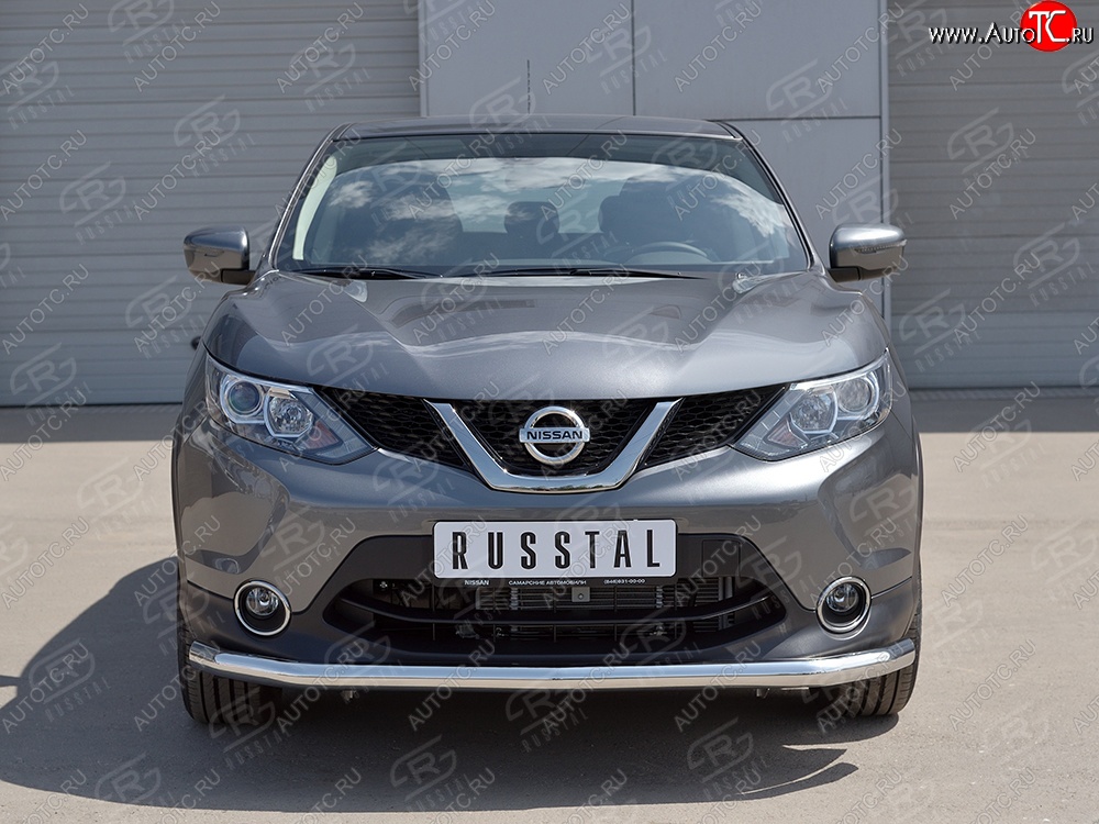 15 999 р. Защита переднего бампера (Ø42 мм, нержавейка) SLITKOFF Nissan Qashqai 2 J11 дорестайлинг (2013-2019)  с доставкой в г. Горно‑Алтайск